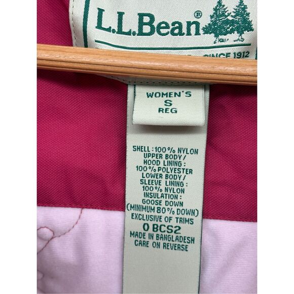 L.L. Bean Down Coat Women Small Pink Heavy Winter Hooded Parka‎ - Picture 9 of 11